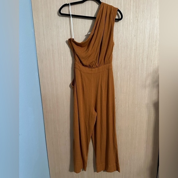 Free People Avery, One Shoulder, Wide Leg Jumpsuit, Size 4 (v) - Picture 7 of 11